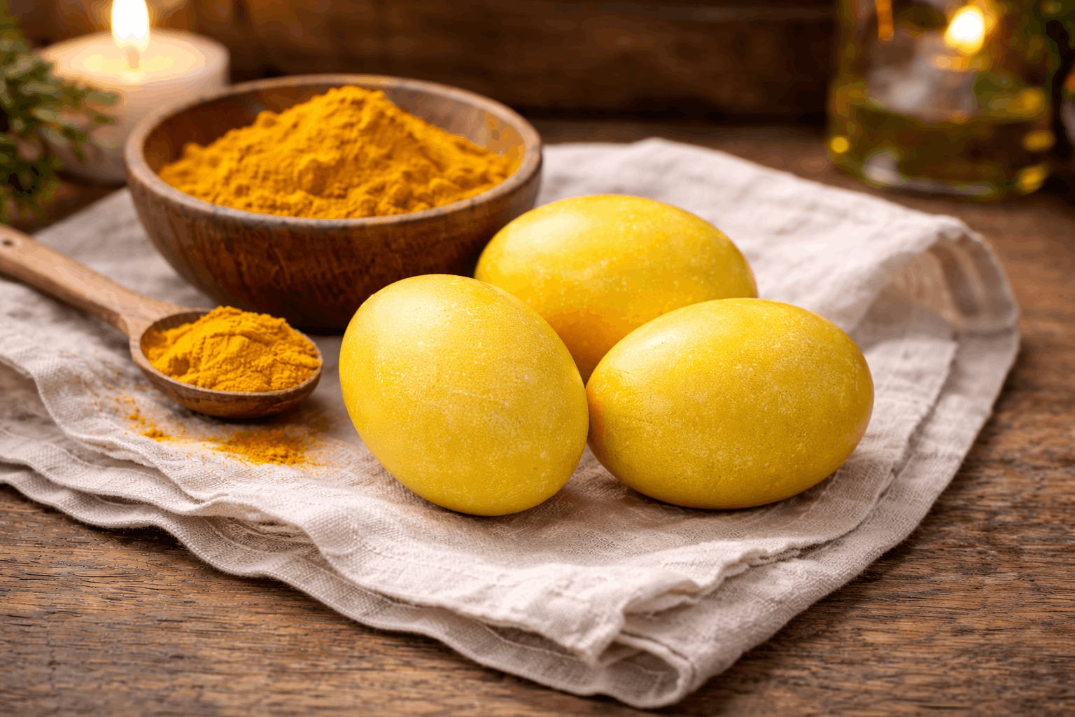 Eier färben mit Kurmuma