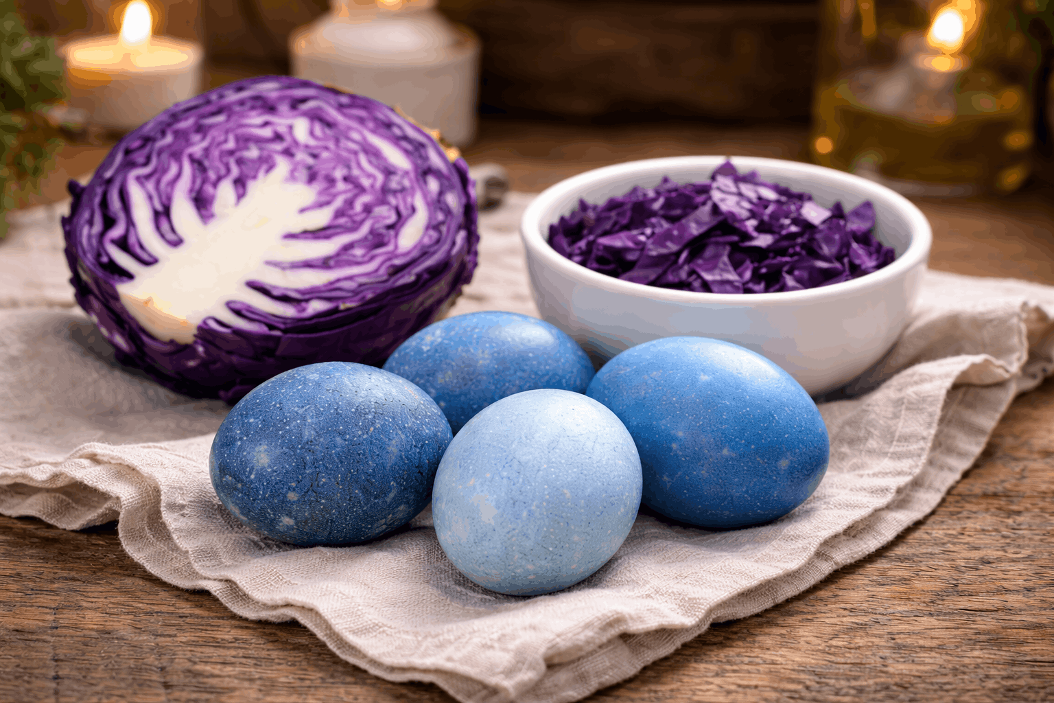 Eier färben mit Rotkohl